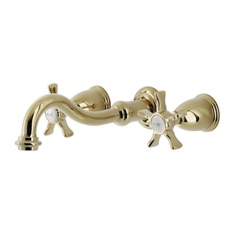 Kingston Brass KS3022NX Two-Handle Wall Mount Tub Faucet, Polished Brass KS3022NX